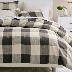 Pottery Barn Bryce Buffalo Check Cotton Duvet - NWOT